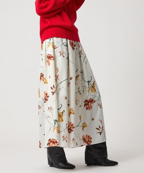 EMMEL REFINES(エメルリファインズ)の「<EMMEL REFINES>EM ミディアムフラワープリント ボリューム スカート(スカート・レディース・オフホワイト/ブラック・M/S/XS)」の11枚目の写真