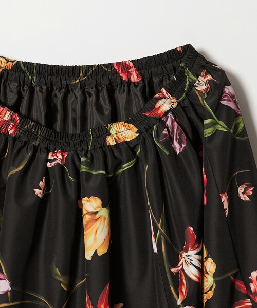 EMMEL REFINES＞EM ミディアムフラワープリント ボリューム スカート
