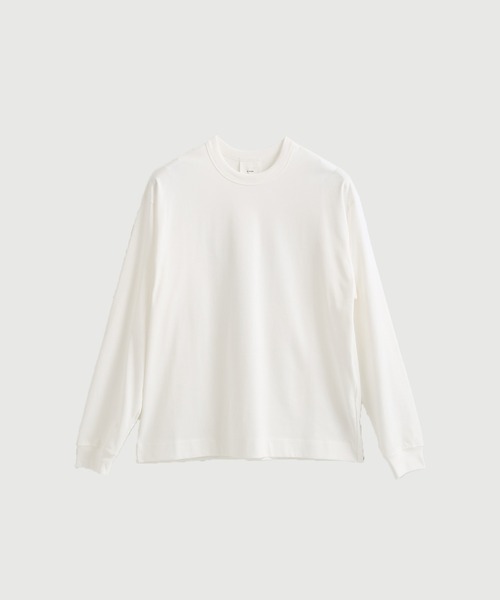 CINOH(チノ)の「【CINOH / チノ】COTTON JERSEY LONG SLEEVE T-SHIRT(Tシャツ/カットソー・メンズ・ブラック/ホワイト/イエロー・48/46/44)」の2枚目の写真
