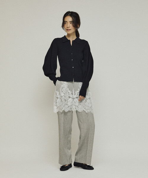 Firsthand（ファーストハンド）の「Firsthand/ファーストハンド レースレイヤードスラックス / センタープレス ワイドスラックス（スラックス・レディース・チャコールグレー/ベージュ・SMALL/MEDIUM）」の3枚目の写真