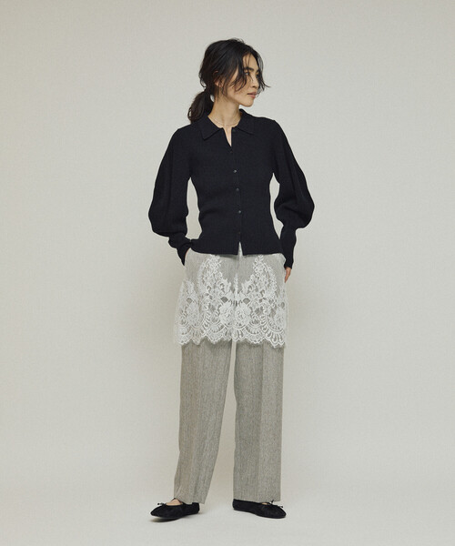 Firsthand（ファーストハンド）の「Firsthand/ファーストハンド レースレイヤードスラックス / センタープレス ワイドスラックス（スラックス・レディース・チャコールグレー/ベージュ・SMALL/MEDIUM）」の5枚目の写真