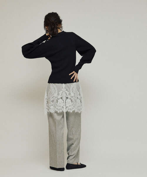 Firsthand（ファーストハンド）の「Firsthand/ファーストハンド レースレイヤードスラックス / センタープレス ワイドスラックス（スラックス・レディース・チャコールグレー/ベージュ・SMALL/MEDIUM）」の7枚目の写真