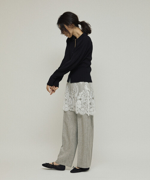 Firsthand（ファーストハンド）の「Firsthand/ファーストハンド レースレイヤードスラックス / センタープレス ワイドスラックス（スラックス・レディース・チャコールグレー/ベージュ・SMALL/MEDIUM）」の8枚目の写真