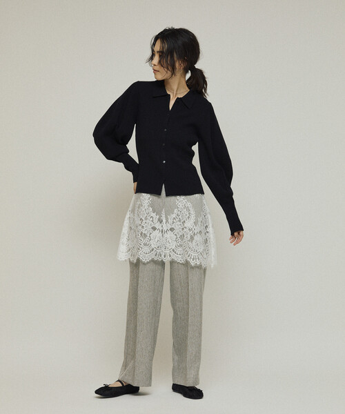 Firsthand（ファーストハンド）の「Firsthand/ファーストハンド レースレイヤードスラックス / センタープレス ワイドスラックス（スラックス・レディース・チャコールグレー/ベージュ・SMALL/MEDIUM）」の9枚目の写真