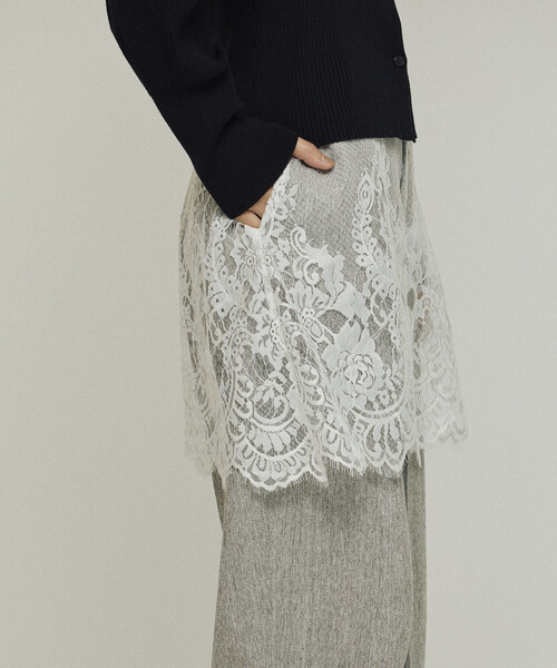 Firsthand（ファーストハンド）の「Firsthand/ファーストハンド レースレイヤードスラックス / センタープレス ワイドスラックス（スラックス・レディース・チャコールグレー/ベージュ・SMALL/MEDIUM）」の12枚目の写真