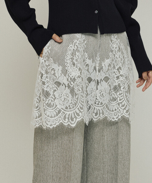 Firsthand（ファーストハンド）の「Firsthand/ファーストハンド レースレイヤードスラックス / センタープレス ワイドスラックス（スラックス・レディース・チャコールグレー/ベージュ・SMALL/MEDIUM）」の13枚目の写真