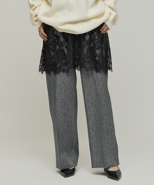 Firsthand（ファーストハンド）の「Firsthand/ファーストハンド レースレイヤードスラックス / センタープレス ワイドスラックス（スラックス・レディース・チャコールグレー/ベージュ・SMALL/MEDIUM）」の14枚目の写真