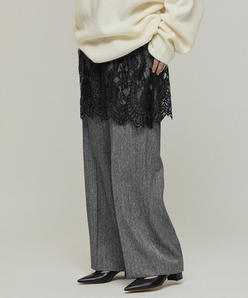 Firsthand（ファーストハンド）の「Firsthand/ファーストハンド レースレイヤードスラックス / センタープレス ワイドスラックス（スラックス・レディース・チャコールグレー/ベージュ・SMALL/MEDIUM）」の16枚目の写真