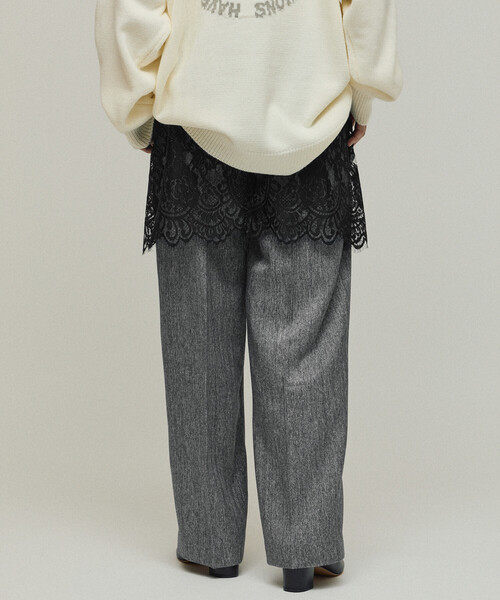 Firsthand（ファーストハンド）の「Firsthand/ファーストハンド レースレイヤードスラックス / センタープレス ワイドスラックス（スラックス・レディース・チャコールグレー/ベージュ・SMALL/MEDIUM）」の18枚目の写真