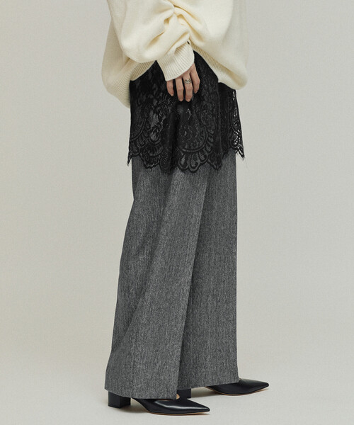 Firsthand（ファーストハンド）の「Firsthand/ファーストハンド レースレイヤードスラックス / センタープレス ワイドスラックス（スラックス・レディース・チャコールグレー/ベージュ・SMALL/MEDIUM）」の20枚目の写真