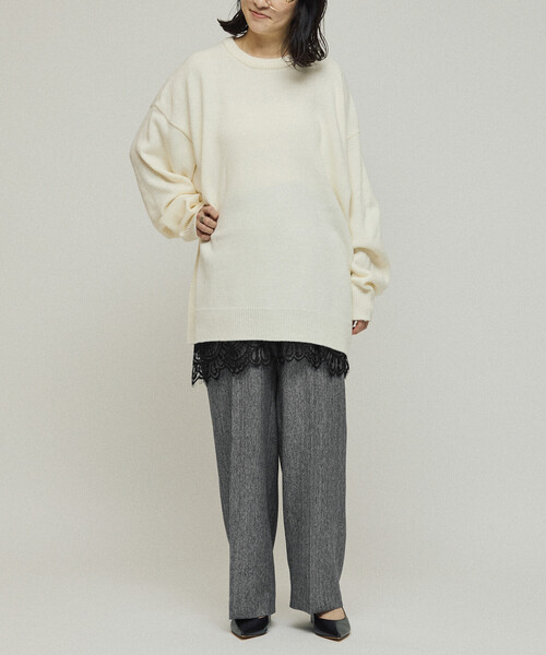 Firsthand（ファーストハンド）の「Firsthand/ファーストハンド レースレイヤードスラックス / センタープレス ワイドスラックス（スラックス・レディース・チャコールグレー/ベージュ・SMALL/MEDIUM）」の22枚目の写真