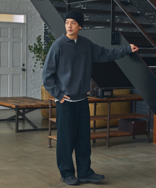 THE CRAFT CREW PRODUCTS(ザクラフトクループロダクツ)の「〈アンチピリング〉オーバーサイズ スウェットライク ウォッシャブル長袖ニットポロシャツ【THE CRAFT CREW PRODUCTS】(ニット/セーター・メンズ・ブラック/ネイビー/モカ/チャコール/アッシュグレー・M/S/L)」の12枚目の写真