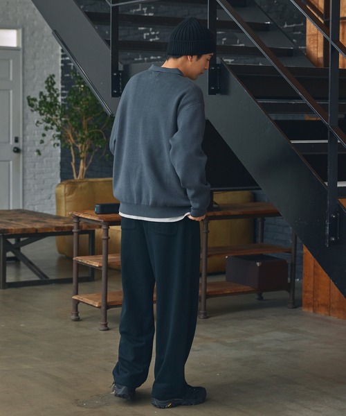 THE CRAFT CREW PRODUCTS(ザクラフトクループロダクツ)の「〈アンチピリング〉オーバーサイズ スウェットライク ウォッシャブル長袖ニットポロシャツ【THE CRAFT CREW PRODUCTS】(ニット/セーター・メンズ・ブラック/ネイビー/モカ/チャコール/アッシュグレー・M/S/L)」の13枚目の写真