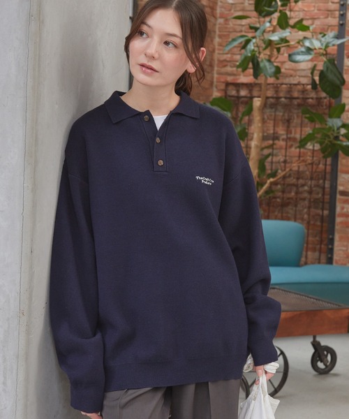 THE CRAFT CREW PRODUCTS(ザクラフトクループロダクツ)の「〈アンチピリング〉オーバーサイズ スウェットライク ウォッシャブル長袖ニットポロシャツ【THE CRAFT CREW PRODUCTS】(ニット/セーター・メンズ・ブラック/ネイビー/モカ/チャコール/アッシュグレー・M/S/L)」の18枚目の写真