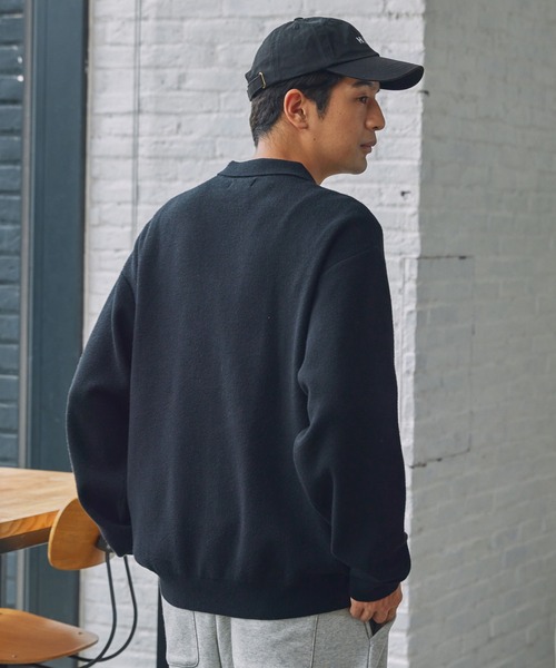 アンチピリング〉オーバーサイズ スウェットライク ウォッシャブル長袖