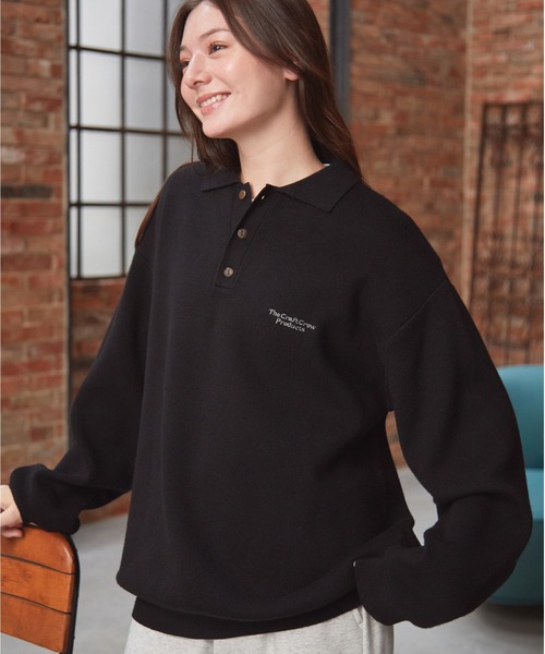 アンチピリング〉オーバーサイズ スウェットライク ウォッシャブル長袖