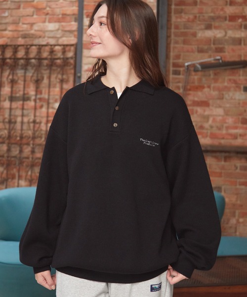 アンチピリング〉オーバーサイズ スウェットライク ウォッシャブル長袖