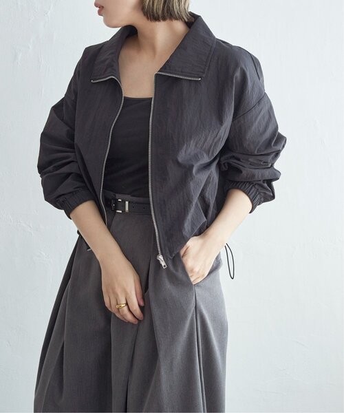 【今期新作】machatt ナイロンジップブルゾン　ブラック COWHIDE NYLON | CROPPED JACKET MA-1 – ATON | エイトン