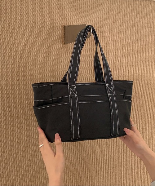 FINEnough（ファインナフ）の「光沢ツイルミニトート2WAYショルダーバッグ（ショルダーバッグ・レディース・ブラック/ブラウン/ホワイト/カーキ・FREE）」の8枚目の写真