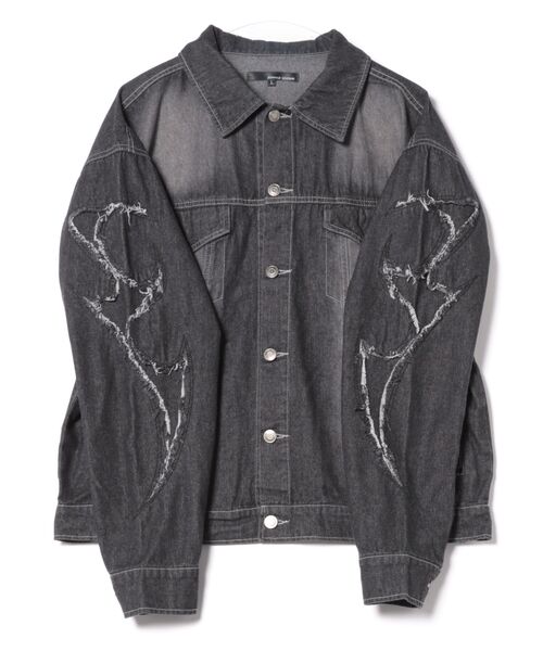 セール】【SETUP7】オーバーダイ加工 トライバル刺繍デニム