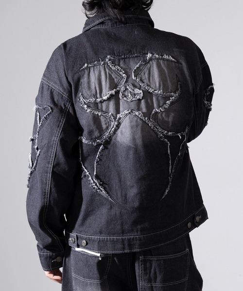 セール】【SETUP7】オーバーダイ加工 トライバル刺繍デニム