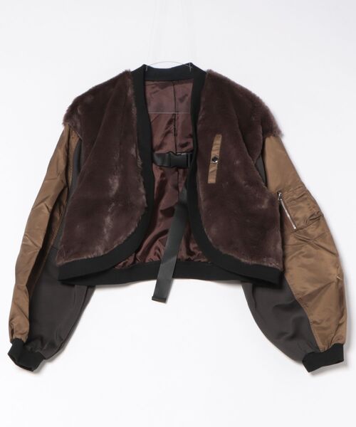 MAISON BREEZE reveur(メゾンブリーズレヴール)の「【MAISON BREEZE reveur】MA-1 ファーボレロジャケット trc(MA-1・レディース・ブラック/ブラウン/グレー・FREE)」の18枚目の写真