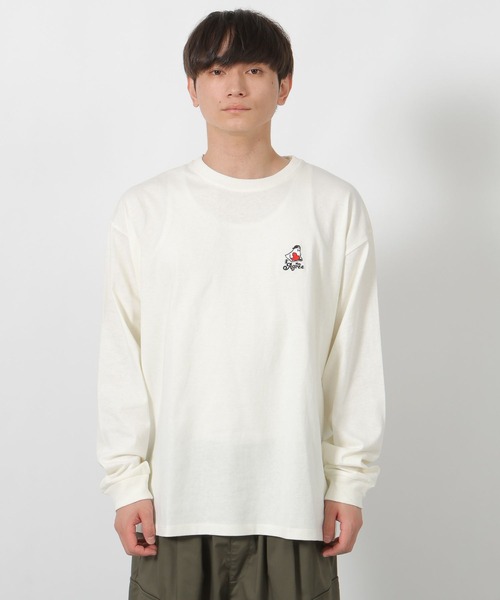 LAKOLE(ラコレ)の「ワンポイントオバケロンT / 592117(Tシャツ/カットソー・メンズ・ホワイト/ネイビー/チャコール・LARGE/MEDIUM)」の13枚目の写真