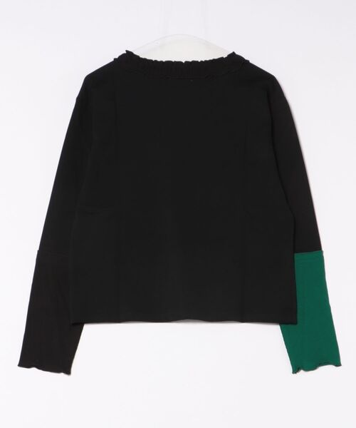 unica（ユニカ）の「カラフルスリーブtee（Tシャツ/カットソー・レディース・ブラック/チャコール/オフホワイト・F）」の6枚目の写真