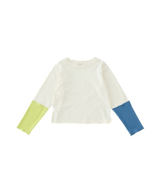 unica（ユニカ）の「カラフルスリーブtee（Tシャツ/カットソー・レディース・ブラック/チャコール/オフホワイト・F）」の12枚目の写真