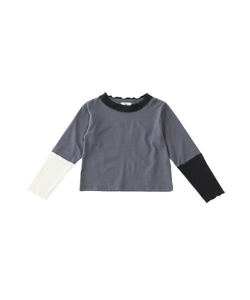 unica（ユニカ）の「カラフルスリーブtee（Tシャツ/カットソー・レディース・ブラック/チャコール/オフホワイト・F）」の14枚目の写真
