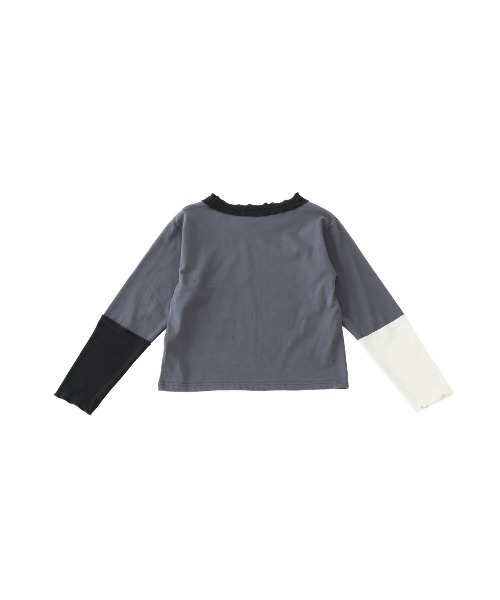 unica（ユニカ）の「カラフルスリーブtee（Tシャツ/カットソー・レディース・ブラック/チャコール/オフホワイト・F）」の15枚目の写真