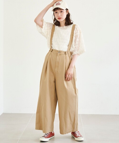 coen（コーエン）の「【SMITH’S（スミス）別注】サスペンダー付きパンツ（チノパンツ・レディース・オリーブ/ベージュ/ブラック・M/L）」の2枚目の写真