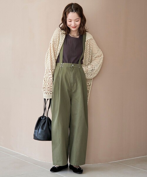 coen（コーエン）の「【SMITH’S（スミス）別注】サスペンダー付きパンツ（チノパンツ・レディース・オリーブ/ベージュ/ブラック・M/L）」の3枚目の写真