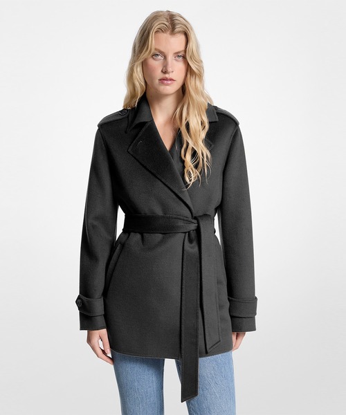 MICHAEL KORS(マイケルコース)の「ショート ベルテッド ウールコート(その他アウター・レディース・ブラック・S/XS/M/XXS)」の1枚目の写真