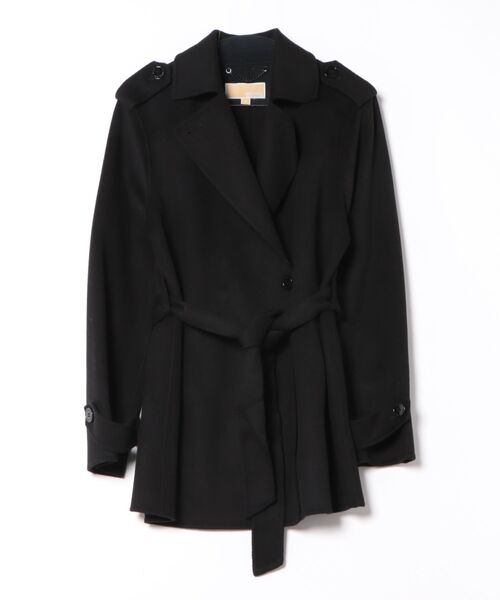 MICHAEL KORS(マイケルコース)の「ショート ベルテッド ウールコート(その他アウター・レディース・ブラック・S/XS/M/XXS)」の3枚目の写真