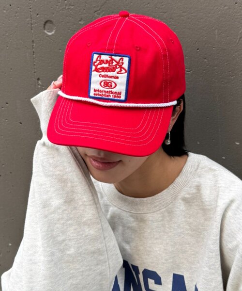 SOUNDSGOOOOD（サウンズグッド）の「【SOUNDS GOOOOD】ワッペンキャップ（キャップ・レディース・ネイビー/レッド・ONE SIZE）」の2枚目の写真