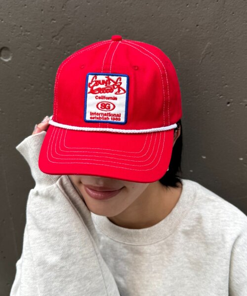 SOUNDSGOOOOD（サウンズグッド）の「【SOUNDS GOOOOD】ワッペンキャップ（キャップ・レディース・ネイビー/レッド・ONE SIZE）」の4枚目の写真