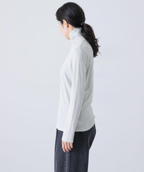 かぐれ(カグレ)の「ハイツイストコットンタートルカットソー(Tシャツ/カットソー・レディース・オフホワイト/ブラック/ミント・FREE)」の12枚目の写真