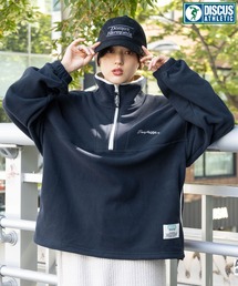 スウェット ハーフジップ」に該当するトップス（ブルー