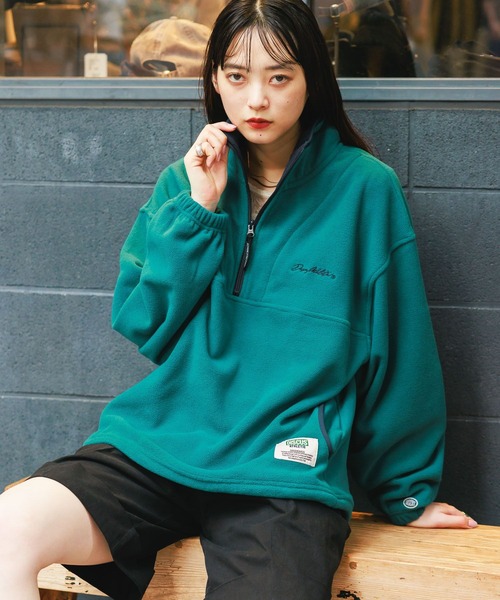 DISCUS ATHLETIC（ディスカス　アスレチック）の「＜DISCUS/ディスカス＞ フリースハーフジップ（スウェット・レディース・ネイビー/オフホワイト/グリーン/ダークブラウン・X-LARGE/LARGE/MEDIUM）」の7枚目の写真