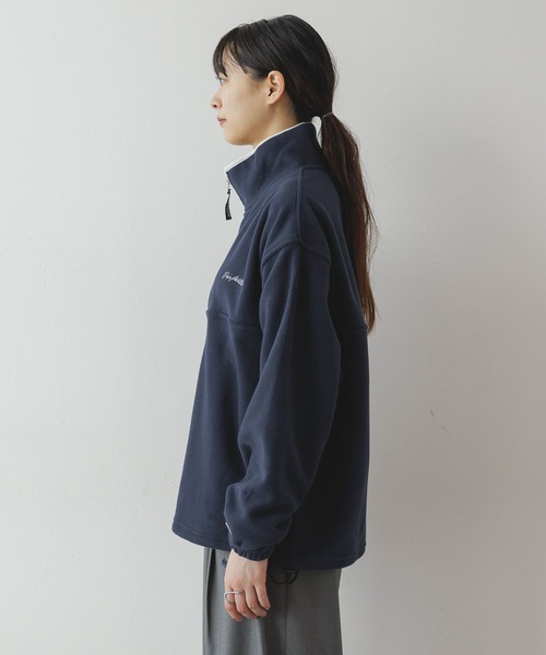 DISCUS ATHLETIC（ディスカス　アスレチック）の「＜DISCUS/ディスカス＞ フリースハーフジップ（スウェット・レディース・ネイビー/オフホワイト/グリーン/ダークブラウン・X-LARGE/LARGE/MEDIUM）」の13枚目の写真