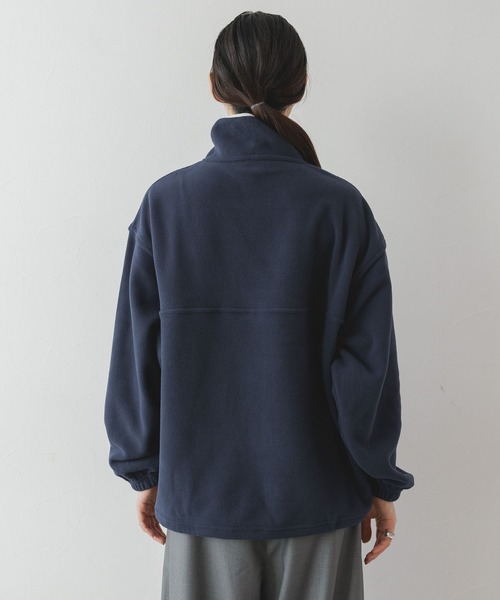 DISCUS ATHLETIC（ディスカス　アスレチック）の「＜DISCUS/ディスカス＞ フリースハーフジップ（スウェット・レディース・ネイビー/オフホワイト/グリーン/ダークブラウン・X-LARGE/LARGE/MEDIUM）」の14枚目の写真