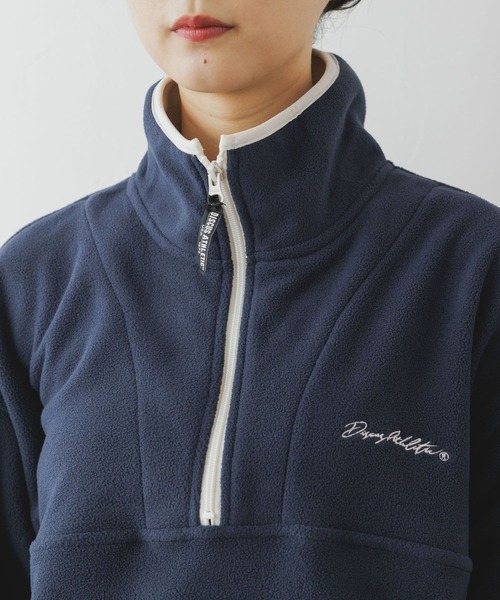 DISCUS ATHLETIC（ディスカス　アスレチック）の「＜DISCUS/ディスカス＞ フリースハーフジップ（スウェット・レディース・ネイビー/オフホワイト/グリーン/ダークブラウン・X-LARGE/LARGE/MEDIUM）」の15枚目の写真