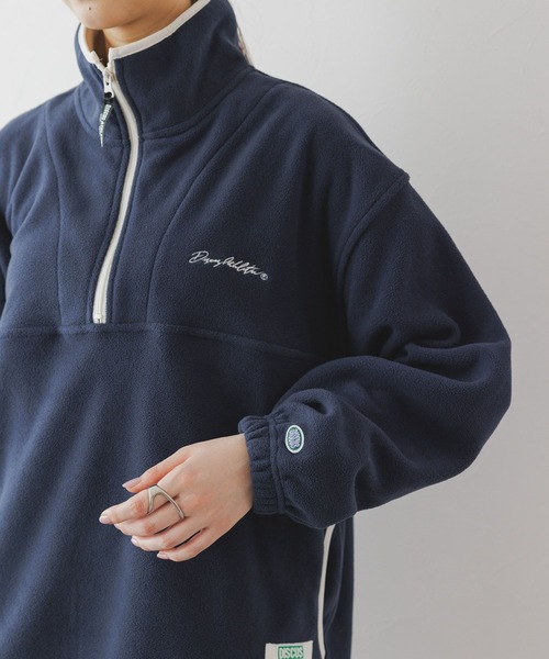 DISCUS ATHLETIC（ディスカス　アスレチック）の「＜DISCUS/ディスカス＞ フリースハーフジップ（スウェット・レディース・ネイビー/オフホワイト/グリーン/ダークブラウン・X-LARGE/LARGE/MEDIUM）」の16枚目の写真