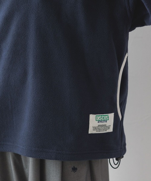 DISCUS ATHLETIC（ディスカス　アスレチック）の「＜DISCUS/ディスカス＞ フリースハーフジップ（スウェット・レディース・ネイビー/オフホワイト/グリーン/ダークブラウン・X-LARGE/LARGE/MEDIUM）」の18枚目の写真