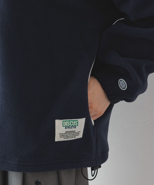 DISCUS ATHLETIC（ディスカス　アスレチック）の「＜DISCUS/ディスカス＞ フリースハーフジップ（スウェット・レディース・ネイビー/オフホワイト/グリーン/ダークブラウン・X-LARGE/LARGE/MEDIUM）」の19枚目の写真