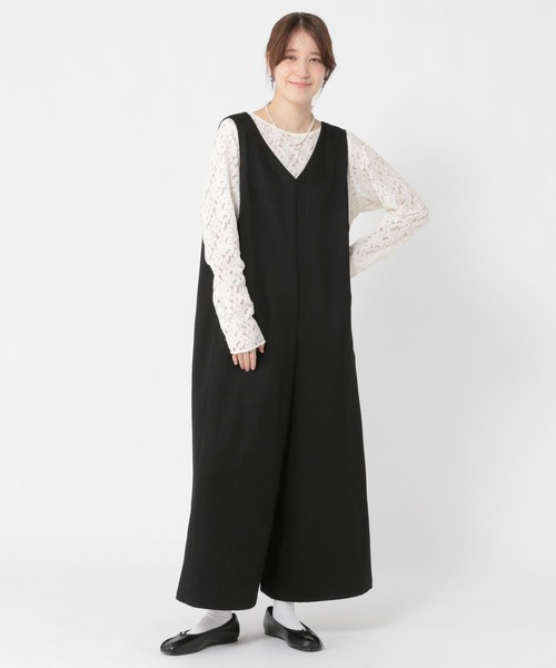 studio CLIP（スタディオクリップ）の「アイロンいらずサロペット《オケージョン2025AW》（その他パンツ・レディース・ブラック/ベージュ系その他/ネイビー・FREE/ﾌﾘｰ(L)/PF）」の12枚目の写真