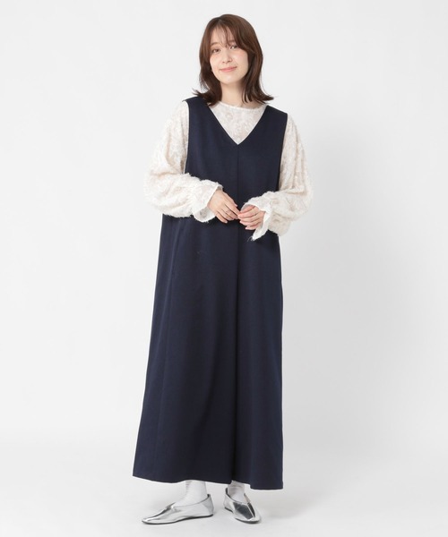 studio CLIP（スタディオクリップ）の「アイロンいらずサロペット《オケージョン2025AW》（その他パンツ・レディース・ブラック/ベージュ系その他/ネイビー・FREE/ﾌﾘｰ(L)/PF）」の14枚目の写真