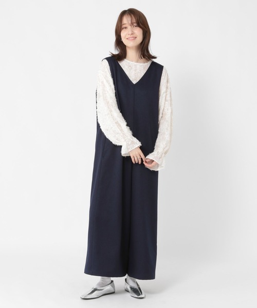 studio CLIP（スタディオクリップ）の「アイロンいらずサロペット《オケージョン2025AW》（その他パンツ・レディース・ブラック/ベージュ系その他/ネイビー・FREE/ﾌﾘｰ(L)/PF）」の15枚目の写真