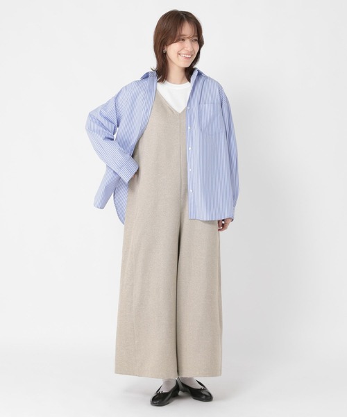 studio CLIP（スタディオクリップ）の「アイロンいらずサロペット《オケージョン2025AW》（その他パンツ・レディース・ブラック/ベージュ系その他/ネイビー・FREE/ﾌﾘｰ(L)/PF）」の6枚目の写真